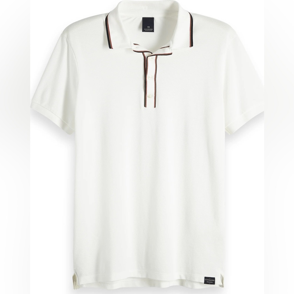 Men’s Scotch & Soda vintage short sleeve polo in a relaxed fit.